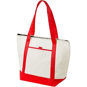 Lighthouse cooler tote, red