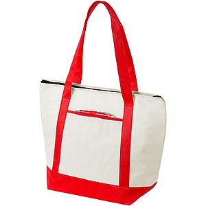 Lighthouse cooler tote, red