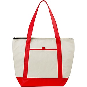 Lighthouse cooler tote, red