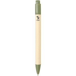 Liliana sugarcane paper ballpoint pen (blue ink), heather green