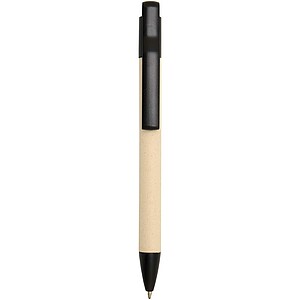 Liliana sugarcane paper ballpoint pen (blue ink), solid black