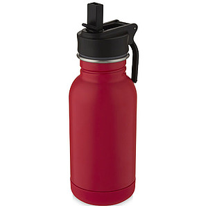 Lina 400 ml stainless steel sport bottle with straw and loop