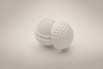 Lip balm in golf ball shape