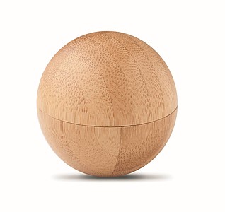 Lip balm in round bamboo case