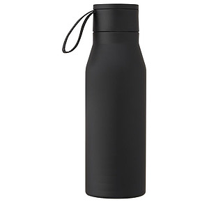 Ljungan 500 ml copper vacuum insulated stainless steel bottle with PU leather strap and lid