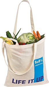 Long-handled shopping bag, white