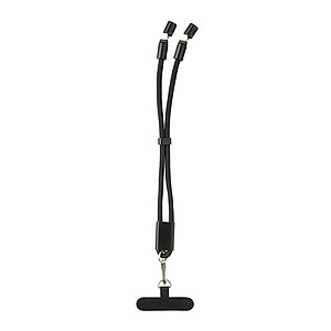 LoopAmp RCS RPET adjustable phone wrist strap 60W cable, black