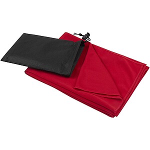 Lucas RPET sport towel 50x100 cm, red