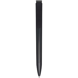 Lucia recycled plastic ballpoint pen (blue ink), solid black