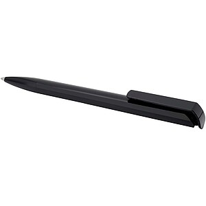 Lucia recycled plastic ballpoint pen (blue ink), solid black