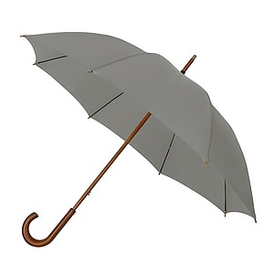LUGO Elegant windproof umbrella with curved handle, diameter 102 cm, grey
