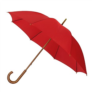 LUGO Elegant windproof umbrella with curved handle, diameter 102 cm, red