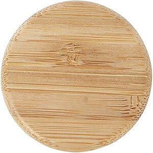 Lume 500 ml matte soda lime glass bottle with bamboo lid, white