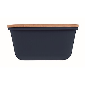 Lunch box with bamboo lid, french navy