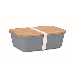 Lunch box with bamboo lid, petrol