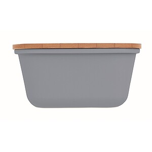 Lunch box with bamboo lid, petrol