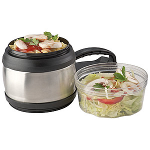 Lunch box with carrying handle, grey