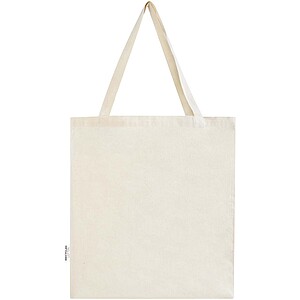 Madras 140 g/m2 GRS recycled cotton gusset tote bag, natural