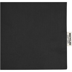 Madras 140 g/m2 GRS recycled cotton gusset tote bag, solid black