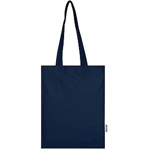 Madras Blend 140 g/m2 GRS recycled cotton tote bag 7L, navy