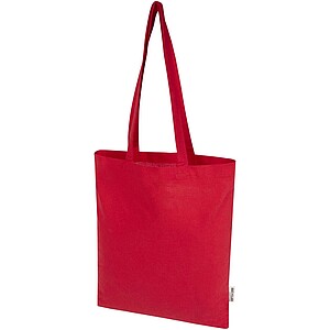 Madras Blend 140 g/m2 GRS recycled cotton tote bag 7L, red
