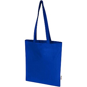 Madras Blend 140 g/m2 GRS recycled cotton tote bag 7L, royal blue