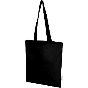 Madras Blend 140 g/m2 GRS recycled cotton tote bag 7L, solid black