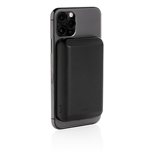 Magnetic 5.000 mAh 5W wireless powerbank, black