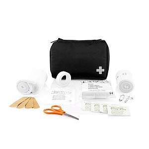 Mail size first aid kit, black