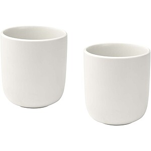 Male 200 ml ceramic cups - set of 2, white