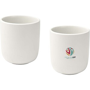 Male 200 ml ceramic cups - set of 2, white