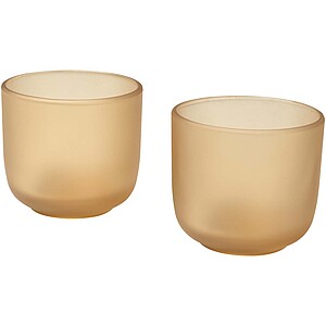 Male 200 ml glass cups - set of 2, oatmeal