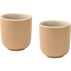 Male 90 ml ceramic espresso cups - set of 2, oatmeal