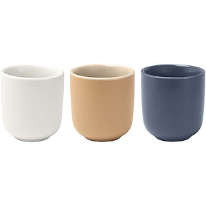 Male 90 ml ceramic espresso cups - set of 2, oatmeal
