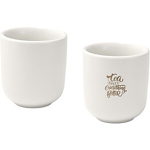 Male 90 ml ceramic espresso cups - set of 2, white