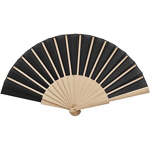 Manuela hand fan, solid black