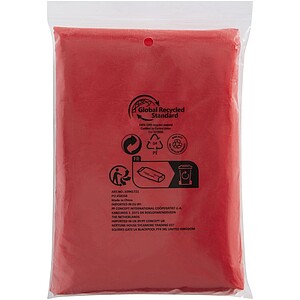 Mayan recycled plastic disposable rain poncho with storage pouch