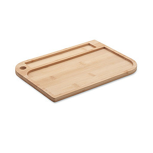 Meal plate in bamboo with 2 compartments