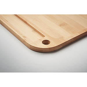 Meal plate in bamboo with 2 compartments