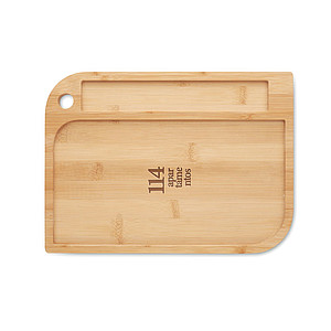 Meal plate in bamboo with 2 compartments