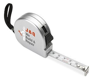 Measuring tape 2mtr, matt silver