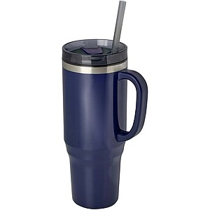 Melbourne 1200 ml RCS certified insulated tumbler with straw, navy