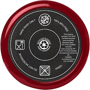 Melbourne 1200 ml RCS certified insulated tumbler with straw, red