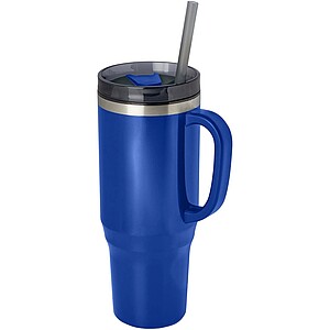 Melbourne 1200 ml RCS certified insulated tumbler with straw, royal blue
