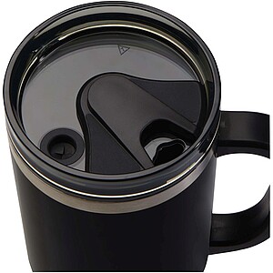 Melbourne 1200 ml RCS certified insulated tumbler with straw, solid black