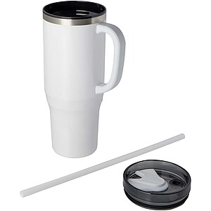 Melbourne 1200 ml RCS certified insulated tumbler with straw, white