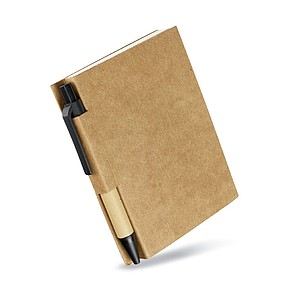 Memo note w/ mini recycled pen, black