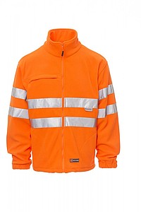 Men’s fleece jacket with 3M reflective stripes, fluo orange S