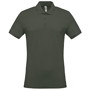 Men s KARIBAN SHORT-SLEEVED PIQUÉ POLO SHIRT, dark khaki, 2XL