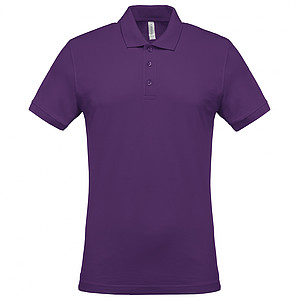 Men s KARIBAN SHORT-SLEEVED PIQUÉ POLO SHIRT, purple, S